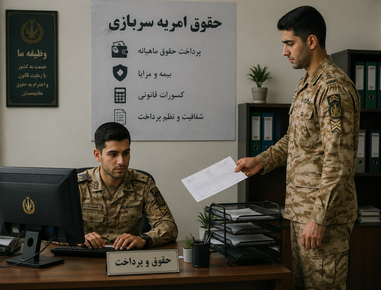 جدول حقوق سربازان وظیفه 